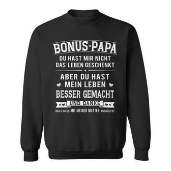 Bonus Papa Men’S Stepfather Leben Besser Gemacht German Text Sweatshirt - Seseable
