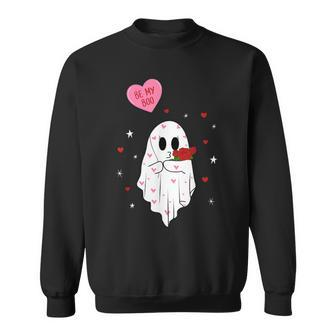 Be My Boo Valentine Ghost With Balloon Happy V Day Couple Sweatshirt - Monsterry DE