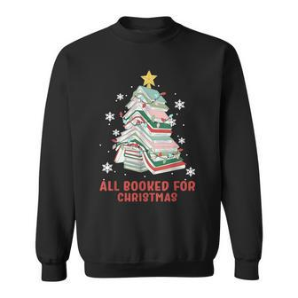 Book Tree Christmas Reading All Booked For Christmas Sweatshirt - Thegiftio UK