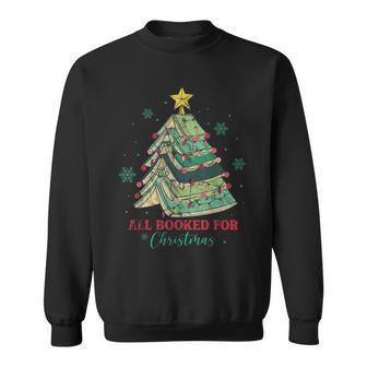 All Booked For Christmas Xmas Tree Books Sweatshirt - Seseable