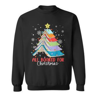 All Booked For Christmas Tree Lights Book Xmas Sweatshirt - Seseable