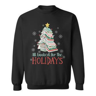 All Booked For The Holidays Book Christmas Tree Sweatshirt - Seseable