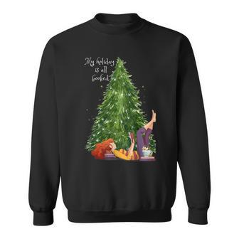 All Booked For The Holidays Reading Christmas Tree Sweatshirt - Seseable