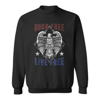 Born Free Live Free Eagle Wingspan Stamp Sweatshirt - Monsterry DE