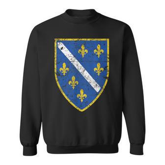 Bosnia Crest Grunge Flag Bosnia Sweatshirt - Seseable