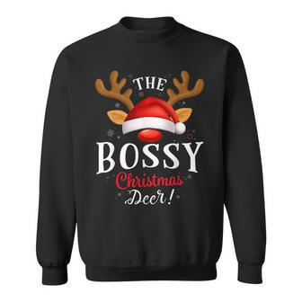 Bossy Christmas Deer Pjs Xmas Family Matching Sweatshirt - Monsterry DE