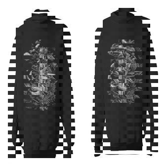 Boussole Et Ancre Bateau Océan Mer Rétro Vintage Marin Sweater e - Cadeauxyz