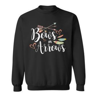 Bows Or Arrows Gender Reveal Party Sweatshirt - Monsterry CA