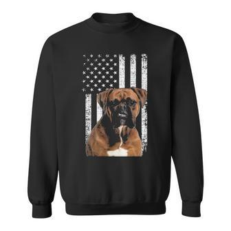 Boxer Dog American Flag Boxer Dad With Us Flag Sweatshirt | Mazezy
