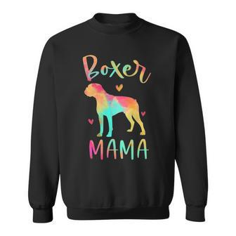 Boxer Mama Colorful Boxer Dog Mom Sweatshirt | Mazezy