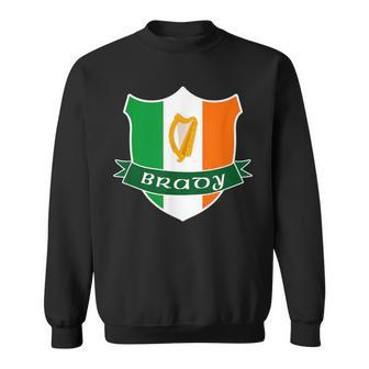 Brady Irish Name Ireland Flag Harp Family Sweatshirt - Seseable