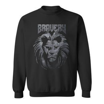 Bravery Courage Lion Mane Animal Big Cat Grey Sweatshirt - Monsterry