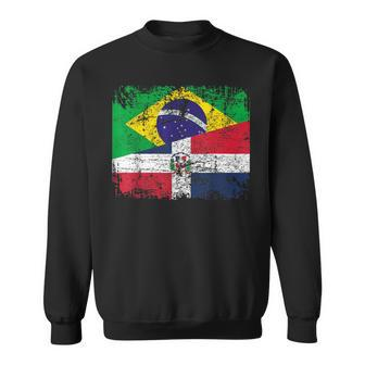 Brazil Dominican Republic Flags Half Dominican Brazilian Sweatshirt - Monsterry CA