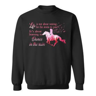 Breast Cancer Awareness Horse Ribbon Pink Sweatshirt | Mazezy