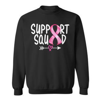 Breast Cancer Awareness Warrior Pink Ribbon Support Squad Sweatshirt | Mazezy