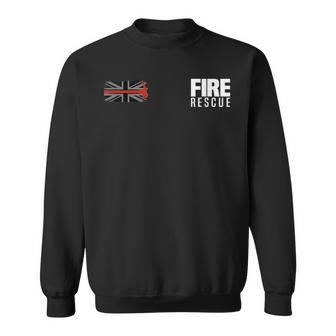 British Fire Rescue Department Fireman Uniform Uk Flag Duty Sweatshirt - Thegiftio UK