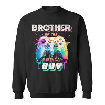 Brother Of The Birthday Boy Matching Family Video Game Party Sweatshirt - Seseable