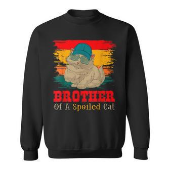 Brother Of A Spoiled Cute Cat Father's Day Cat Sunglasses Sweatshirt - Monsterry CA