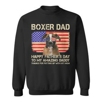 Brown Boxer Dad Happy Fathers Day To My Amazing Daddy Dog Sweatshirt - Thegiftio UK