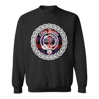 Brown Surname Last Name Scottish Clan Tartan Badge Crest Sweatshirt - Seseable