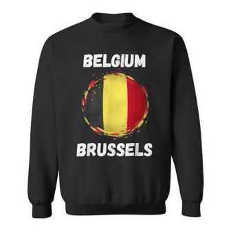 Brussels Belgium Retro Vintage Belgian Flag Souvenirs Sweatshirt - Monsterry AU