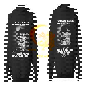 Buchanan Dam Texas Dinosaur Total Solar Eclipse 2024 Sweatshirt - Thegiftio