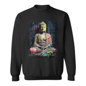 Buddhist Monk Yin Yang Zen Meditation Buddha Sweatshirt - Seseable