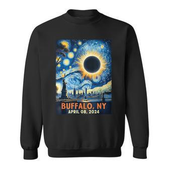 Buffalo New York Total Solar Eclipse 2024 Starry Night Sweatshirt | Mazezy