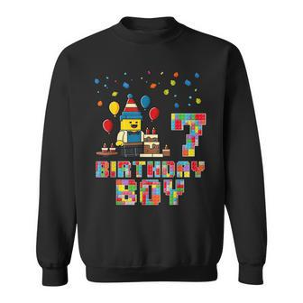 Building Bricks 7Th Birthday Boy Master Builder 7 Years Old Sweatshirt | Mazezy