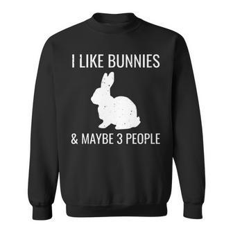 I Like Bunnies & Maybe 3 People Introvert Bunny Sweatshirt | Mazezy