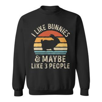 I Like Bunnies And Maybe Like 3 People Bunny Rabbit Lover Sweatshirt | Mazezy