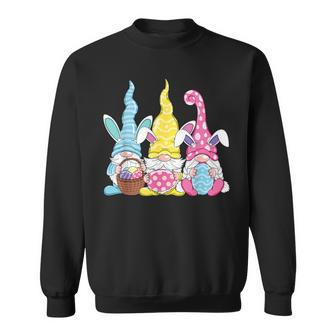 Bunny Rabbit Spring Gnome Easter Holding Egg Happy Easter Sweatshirt | Mazezy
