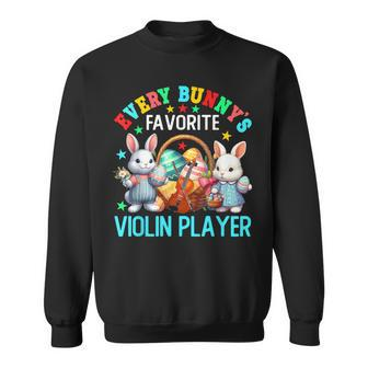 Bunny's Favorite Violin Player Easter Bunnies Instrument Sweatshirt | Mazezy