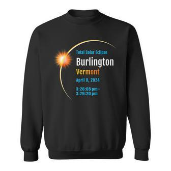Burlington Vermont Vt Total Solar Eclipse 2024 1 Sweatshirt - Monsterry UK