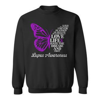 Butterfly Purple Systemic Lupus Erythematosus Awareness Sweatshirt | Mazezy AU