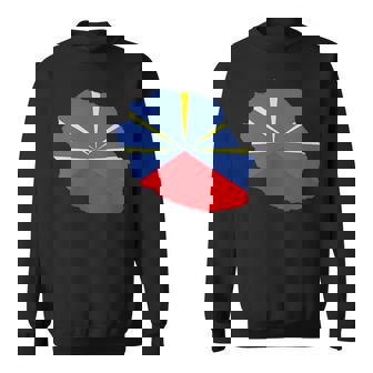 Cadeau Pour Réunionnais Drapeau Carte Ile De La Reunion 974 Sweater e - Cadeauxyz