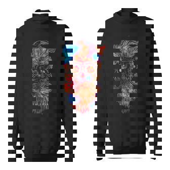 Calavera De Azúcar Hipster Calavera Pastel Gótico Día De La Muerte Camisa de entrenamiento - Regaloses