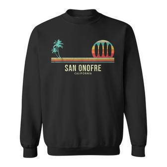 California Surf San Onofre Vintage Surf Board Surfer Sweatshirt - Monsterry
