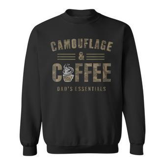 Camo & Coffee Dad's Essentials Fathers Day Present Sweatshirt - Seseable
