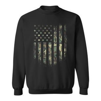 Camouflage American Flag Camo Hunting Sweatshirt - Monsterry