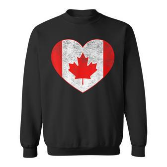 Canada Flag Heart Canadian Roots Americans Love Maple Sweatshirt - Monsterry UK