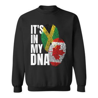 Canadian And Jamaican Mix Dna Flag Heritage Sweatshirt - Monsterry DE