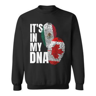 Canadian And Mexican Dna Flag Heritage Sweatshirt - Monsterry