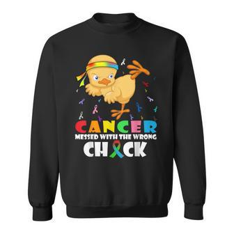 Cancer Messed With Wrong Chick Cancer Warrior Sweatshirt - Thegiftio UK