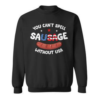 You Can't Spell Sausage Without Usa Patriotic American Flag Sweatshirt - Monsterry DE