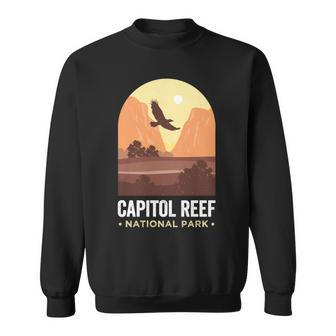 Capitol Reef National Park Utah Falcon Eagle Vintage Reef Sweatshirt - Monsterry UK