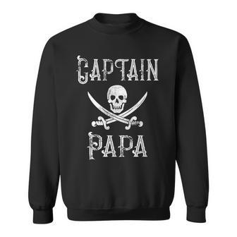 Captain Papa Retro Personalized Pirate Pontoon Sweatshirt - Monsterry UK