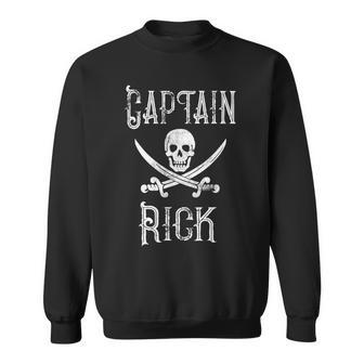 Captain Rick Vintage Personalized Pirate Boating Sweatshirt - Monsterry UK