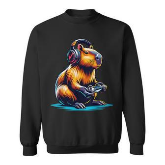 Capybara Capybara Rodent & Video Games Lover Sweatshirt - Thegiftio UK