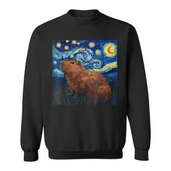 Capybara Van Gogh Style Starry Night Sweatshirt - Monsterry